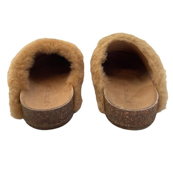 NWOB Jenni Kayne Shearling Fur Trim Slip On Mules Clog Natural Size 36 US 6 - Picture 4 of 7